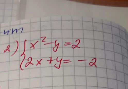 Решите систему уравнений x^2 - y = 2; 2x + y = -2
