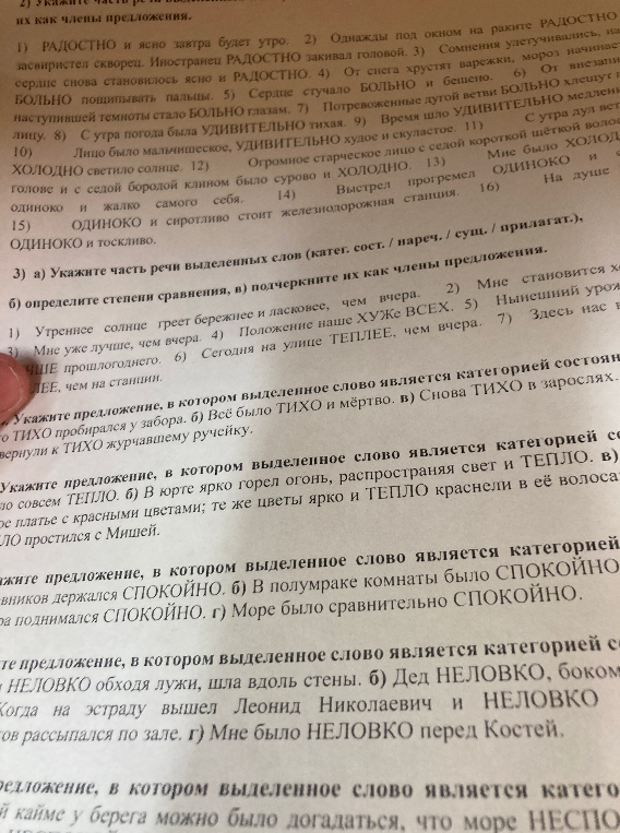 Укажите предложение, в котором выделенное слово является категорией состояния.