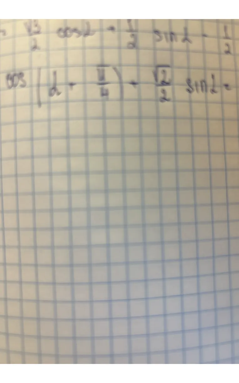 Упростите выражение: cos(α + π/4) + (√2/2)sin α
