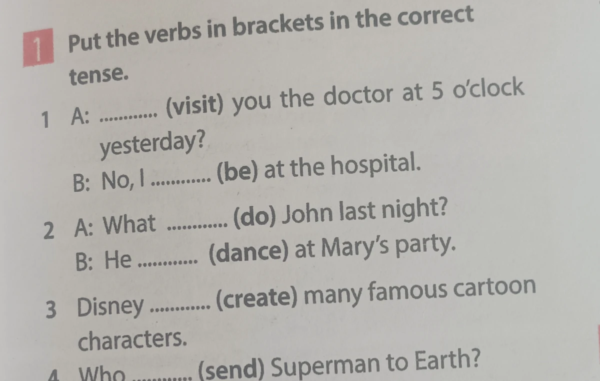 Put the verbs in brackets in the correct tense.