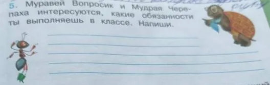 Муравей Вопросик и Мудрая Черепаха интересуются, какие обязанности ты выполняешь в классе. Напиши.