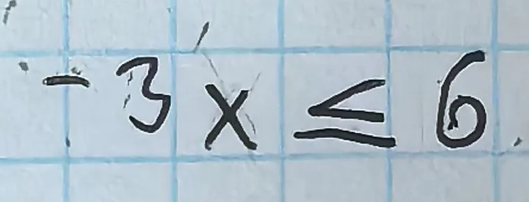 Решите неравенство -3x ≤ 6