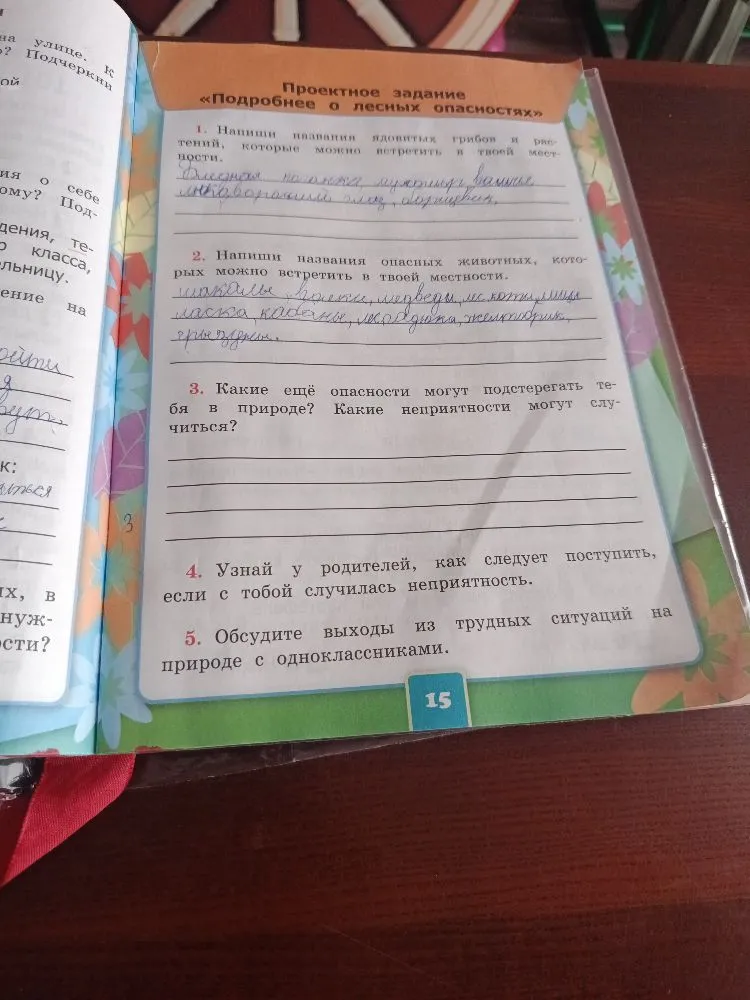 Какие ещё опасности могут подстерегать тебя в природе? Какие неприятности могут случиться?