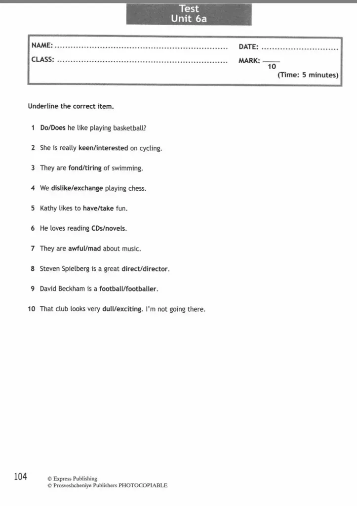 Underline the correct item. Choose the correct item.