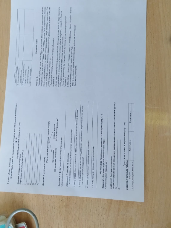 Выполните задания по теме «Социализация личности и отклоняющееся поведение», используя материалы учебника (стр. 131–134).