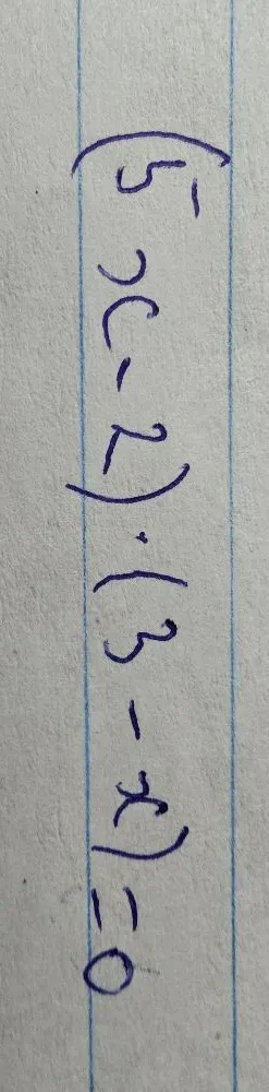 Решите уравнение (5x - 2) * (3 - x) = 0