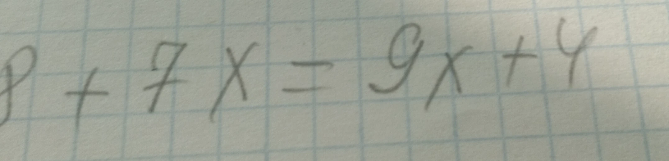 8 + 7x = 9x + 4
