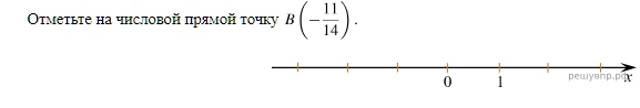 Отметьте на числовой прямой точку B(-11/14)