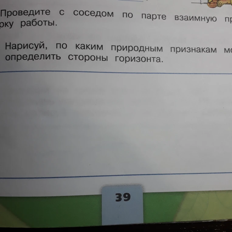 Нарисуй, по каким природным признакам можно определить стороны горизонта.