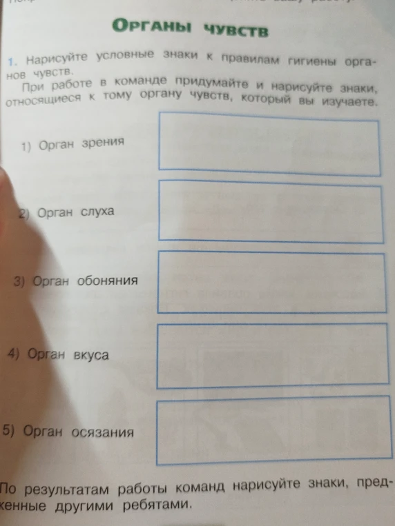 Нарисуйте условные знаки к правилам гигиены органов чувств.