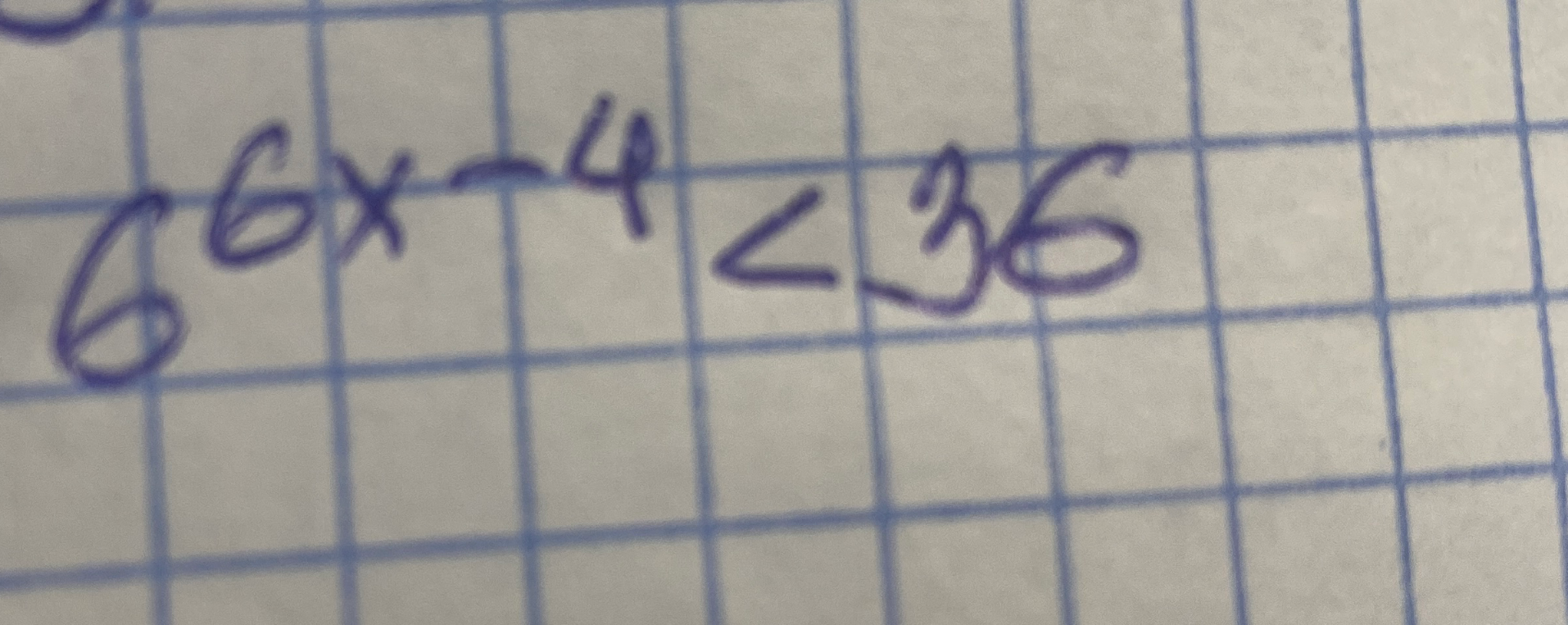 Решите неравенство 6^(6x-4) < 36