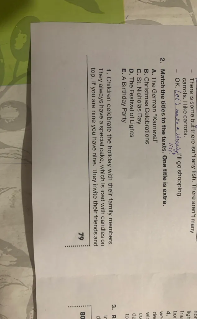 Match the titles to the texts. One title is extra.