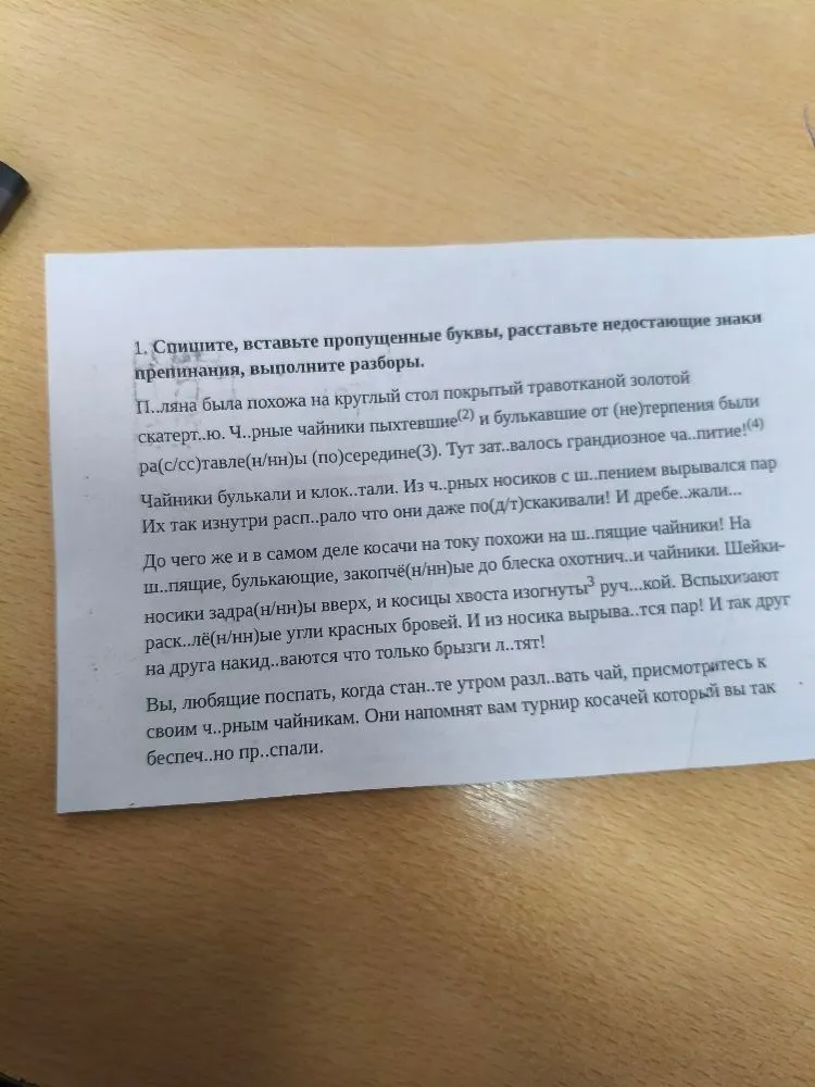 Спишите, вставьте пропущенные буквы, расставьте недостающие знаки препинания, выполните разборы.