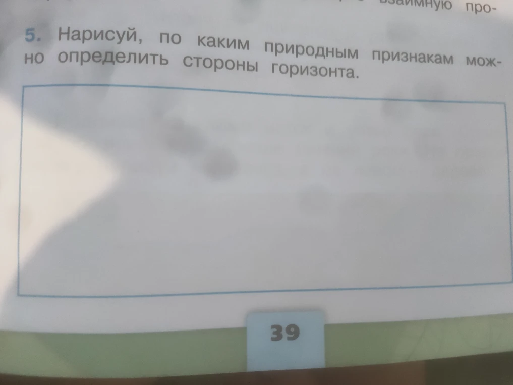 Нарисуй, по каким природным признакам можно определить стороны горизонта.