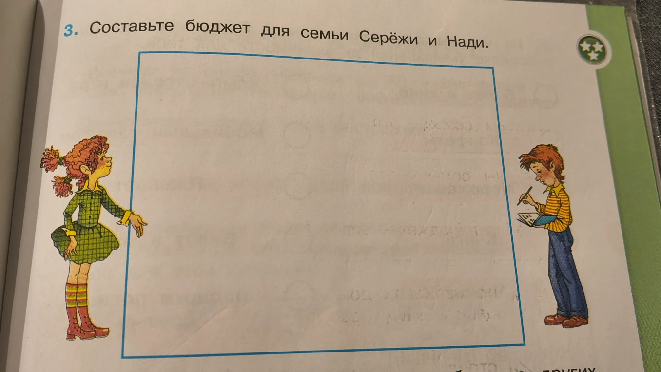 Составьте бюджет для семьи Серёжи и Нади.