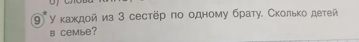 У каждой из 3 сестёр по одному брату. Сколько детей в семье?