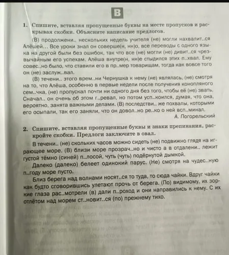 Спишите, вставляя пропущенные буквы на месте пропусков и раскрывая скобки. Объясните написание предлогов.