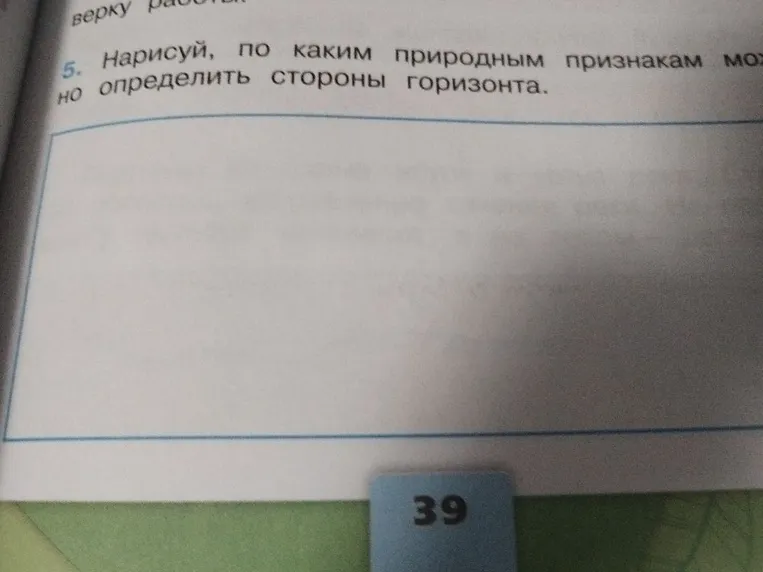 Нарисуй, по каким природным признакам можно определить стороны горизонта.