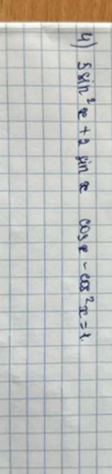 Решите уравнение 5sin²x + 2sin x cos x - cos²x = 1