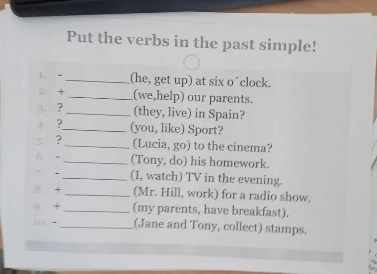 Put the verbs in the past simple!