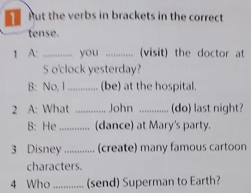 Put the verbs in brackets in the correct tense.