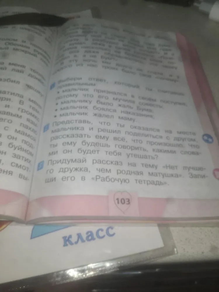 Придумай рассказ на тему «Нет лучшего дружка, чем родная матушка». Запиши его в «Рабочую тетрадь».