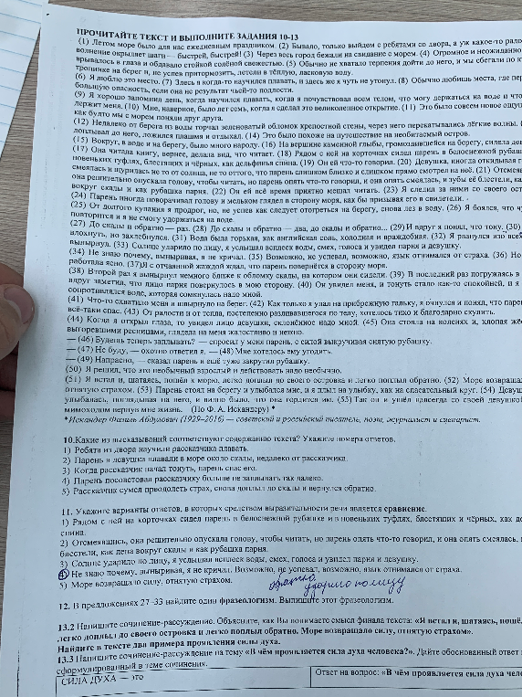 Прочитайте текст и выполните задания 10-13.