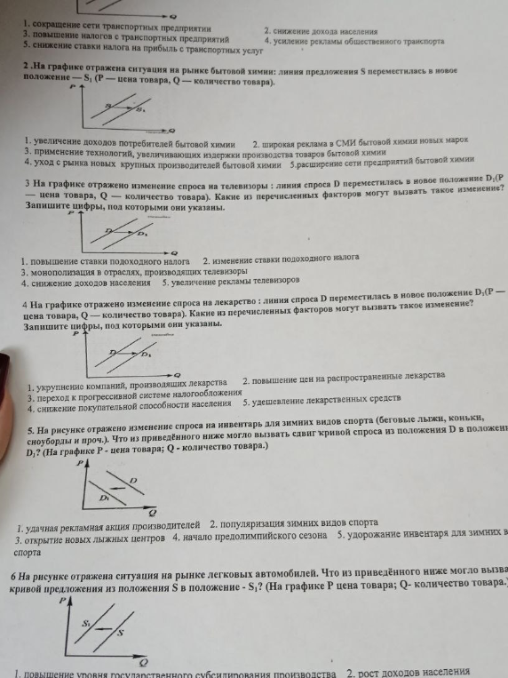 На графике отражена ситуация на рынке бытовой химии: линия предложения S переместилась в новое положение S1. Какие из перечисленных факторов могут вызвать такое изменение?