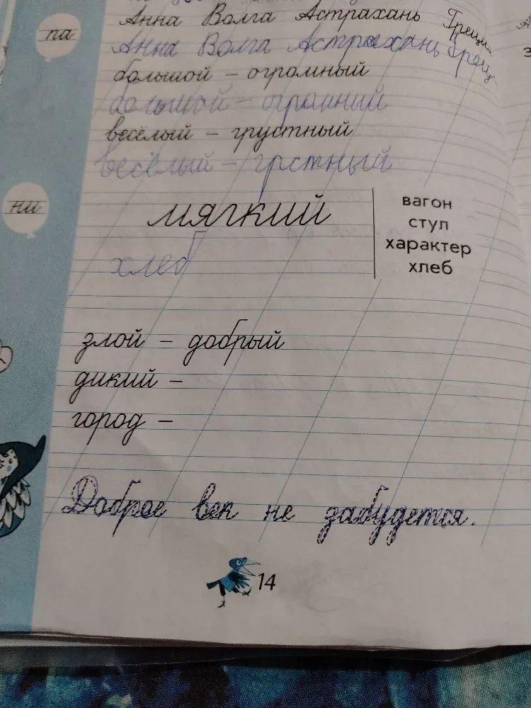 Подберите антонимы к словам: злой, дикий, город.