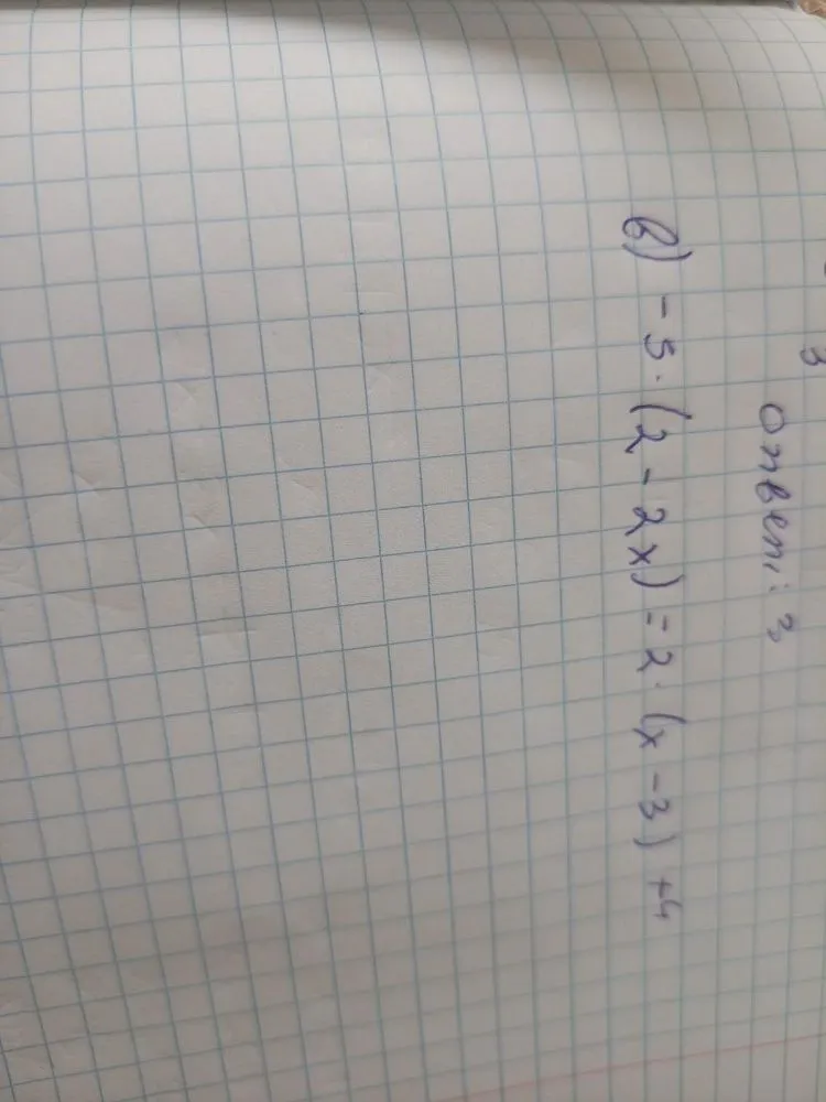 Решите уравнение -5 * (2 - 2x) = 2 * (x - 3) + 4