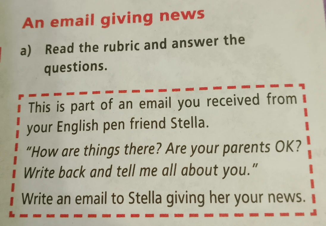 Write an email to Stella giving her your news.