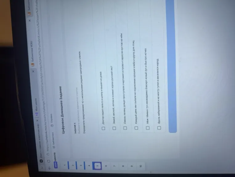 Определите предложение(-я) с несколькими рядами однородных членов.