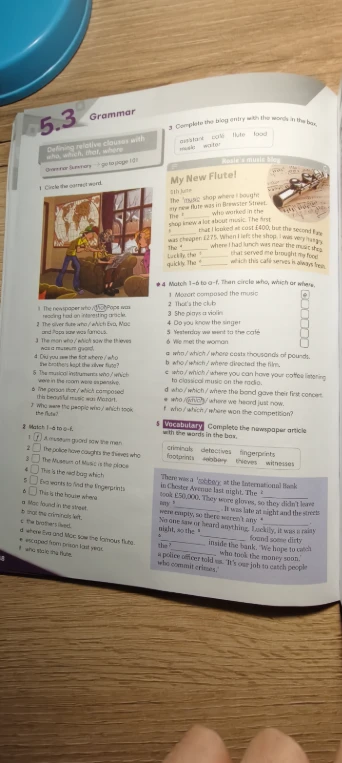 Выполните упражнения 1, 2, 3, 4 и 5 по теме Defining relative clauses (who, which, that, where) и лексике по теме Crime.