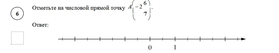 Отметьте на числовой прямой точку A(-2 6/7)
