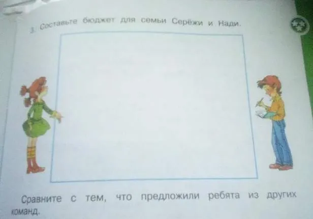 Составьте бюджет для семьи Серёжи и Нади.
