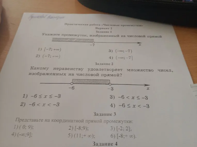 Какому неравенству удовлетворяет множество чисел, изображенных на числовой прямой?