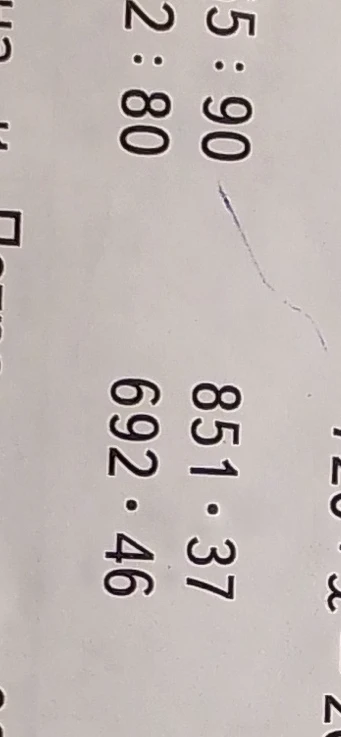 Выполни умножение: 851 * 37, 692 * 46