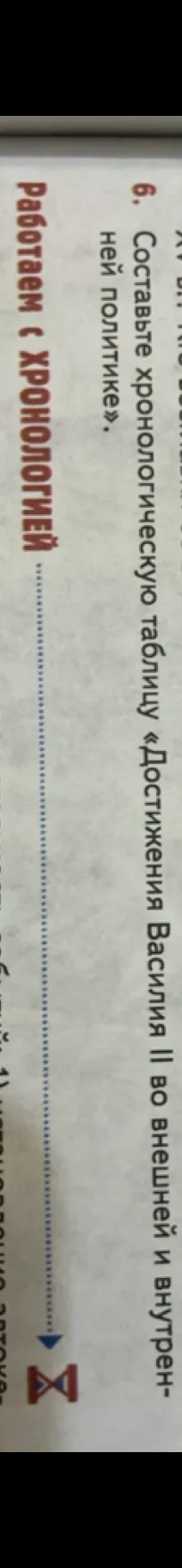 Составьте хронологическую таблицу «Достижения Василия II во внешней и внутренней политике».