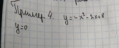 Пример 4. Построить график функции y = -x² - 2x + 8