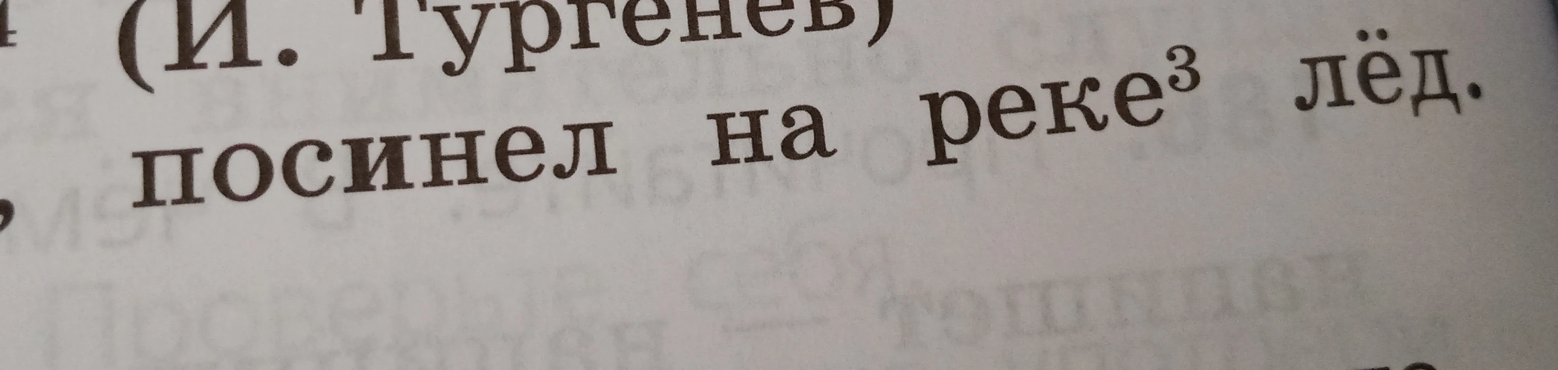 Разобрать как часть речи слово «реке» из предложения «посинел на реке³ лёд».
