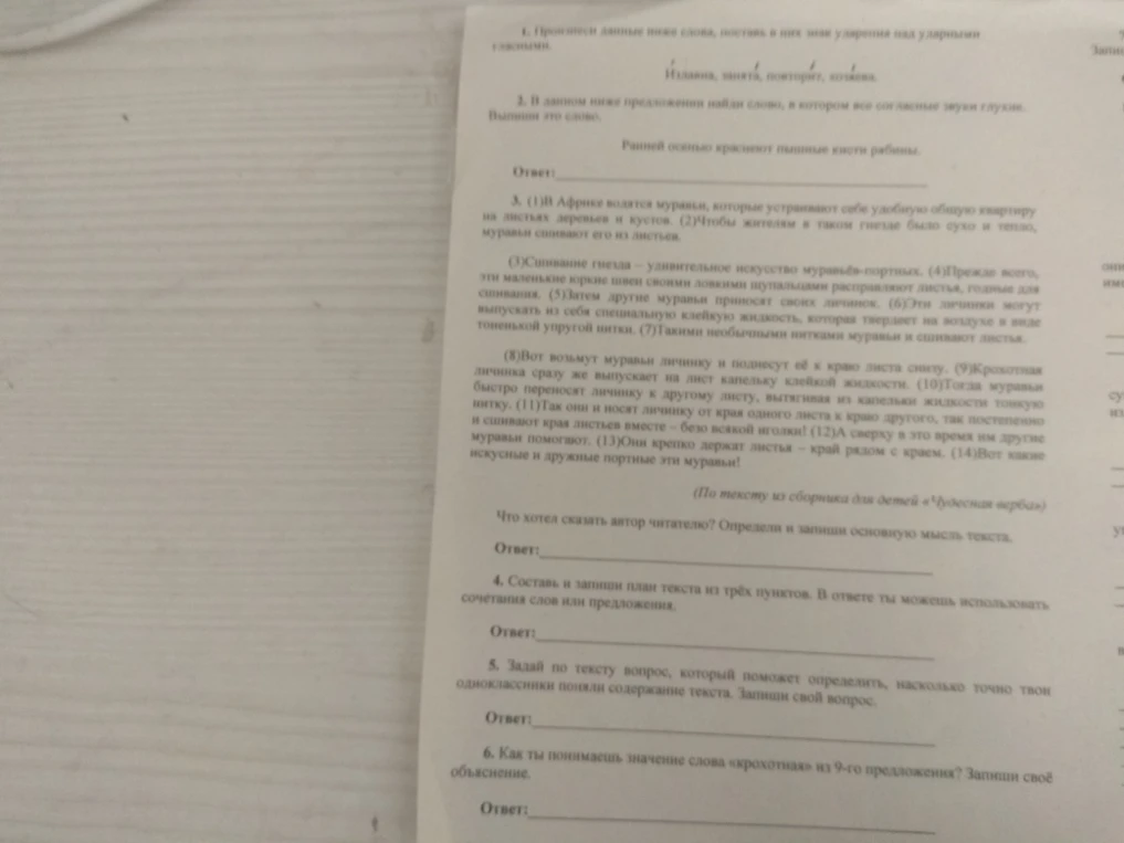 1. Прочти данные ниже слова, поставь в них знак ударения над ударными гласными.
