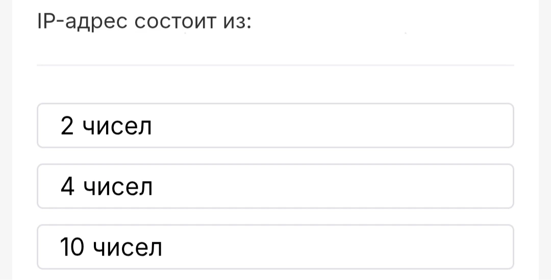 IP-адрес состоит из: