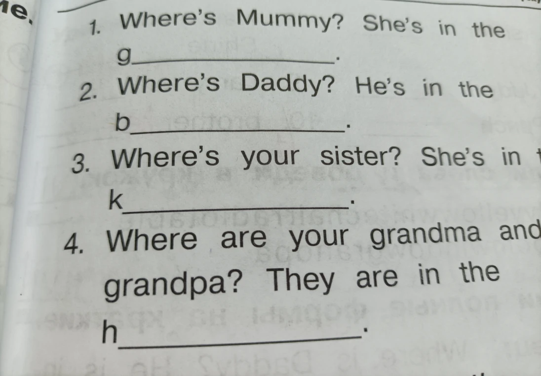 Where's Mummy? She's in the g