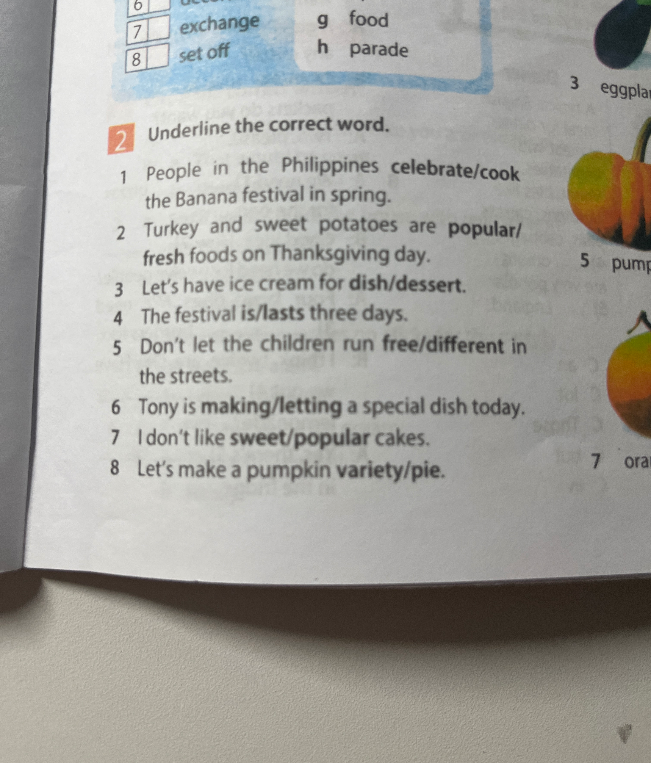 Underline the correct word.