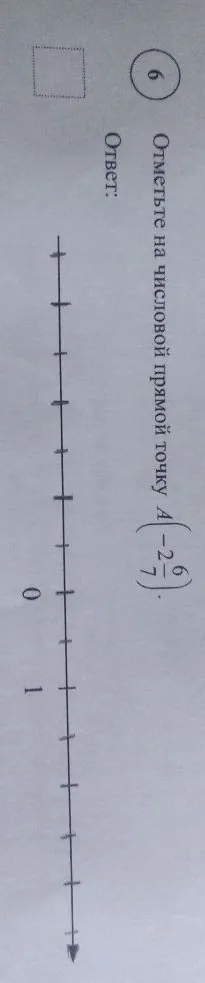 Отметьте на числовой прямой точку A(-2 6/7).