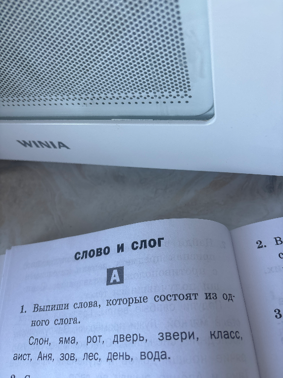 1. Выпиши слова, которые состоят из одного слога.