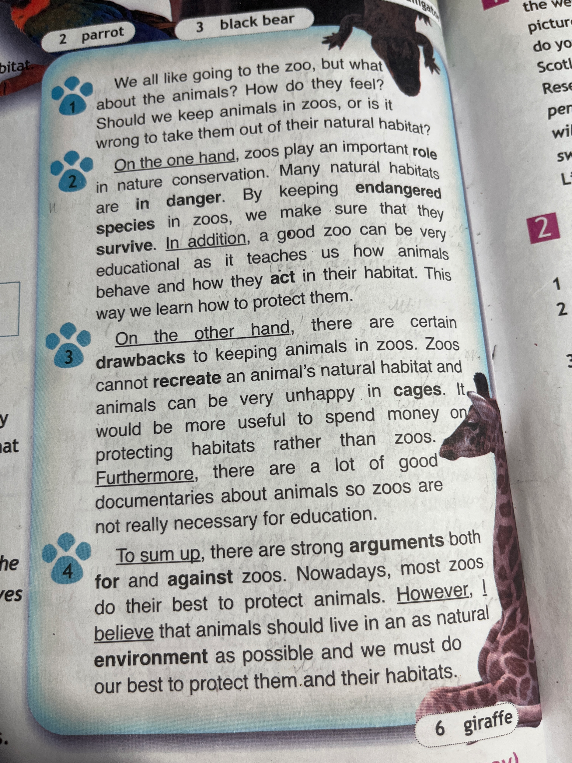 We all like going to the zoo, but what about the animals? How do they feel? Should we keep animals in zoos, or is it wrong to take them out of their natural habitat?