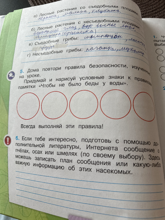 Придумай и нарисуй условные знаки к правила памятки «Чтобы не было беды у воды».