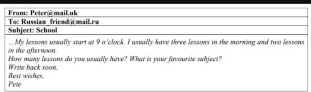 How many lessons do you usually have? What is your favourite subject?