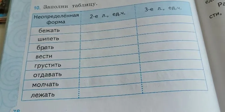 10. Заполни таблицу.